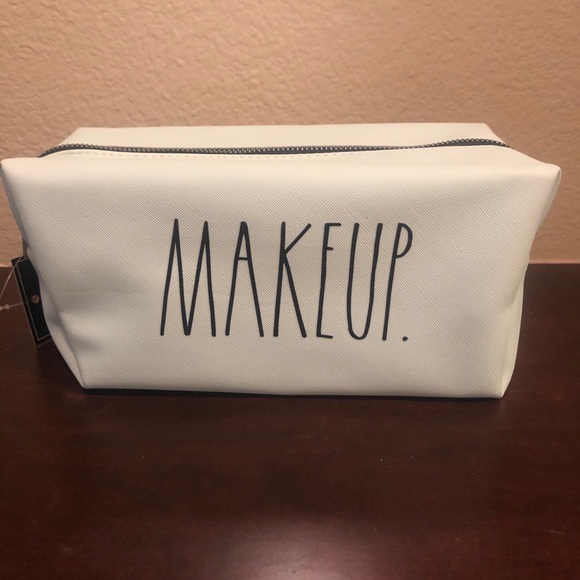 Rae Dunn blue MAKEUP cosmetic bag